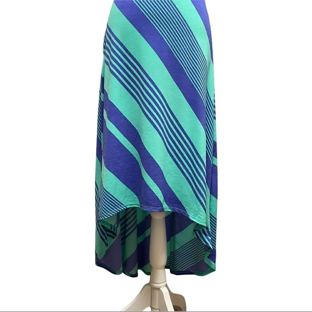 Silvergate Green Purple Striped High-Low Dress SMALL - Picture 8 of 15